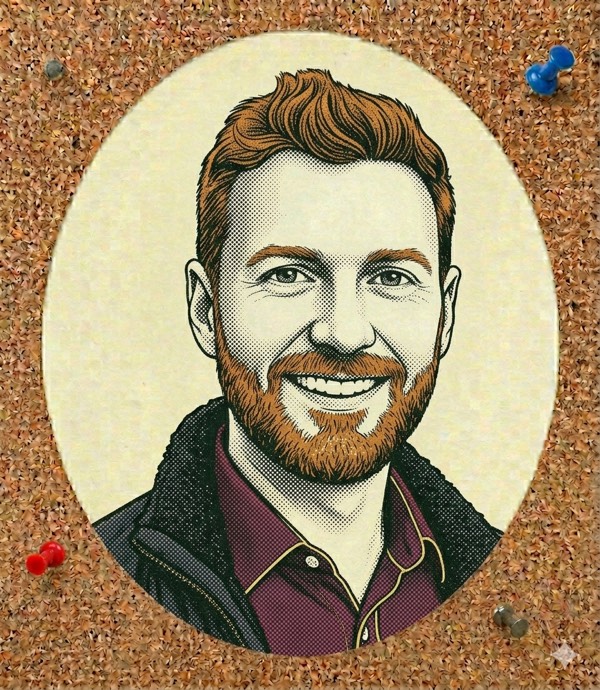 Tim Brooks, formerly Sora co-lead at OpenAI, now at Google DeepMind on world simulators — illustrated stipple portrait.