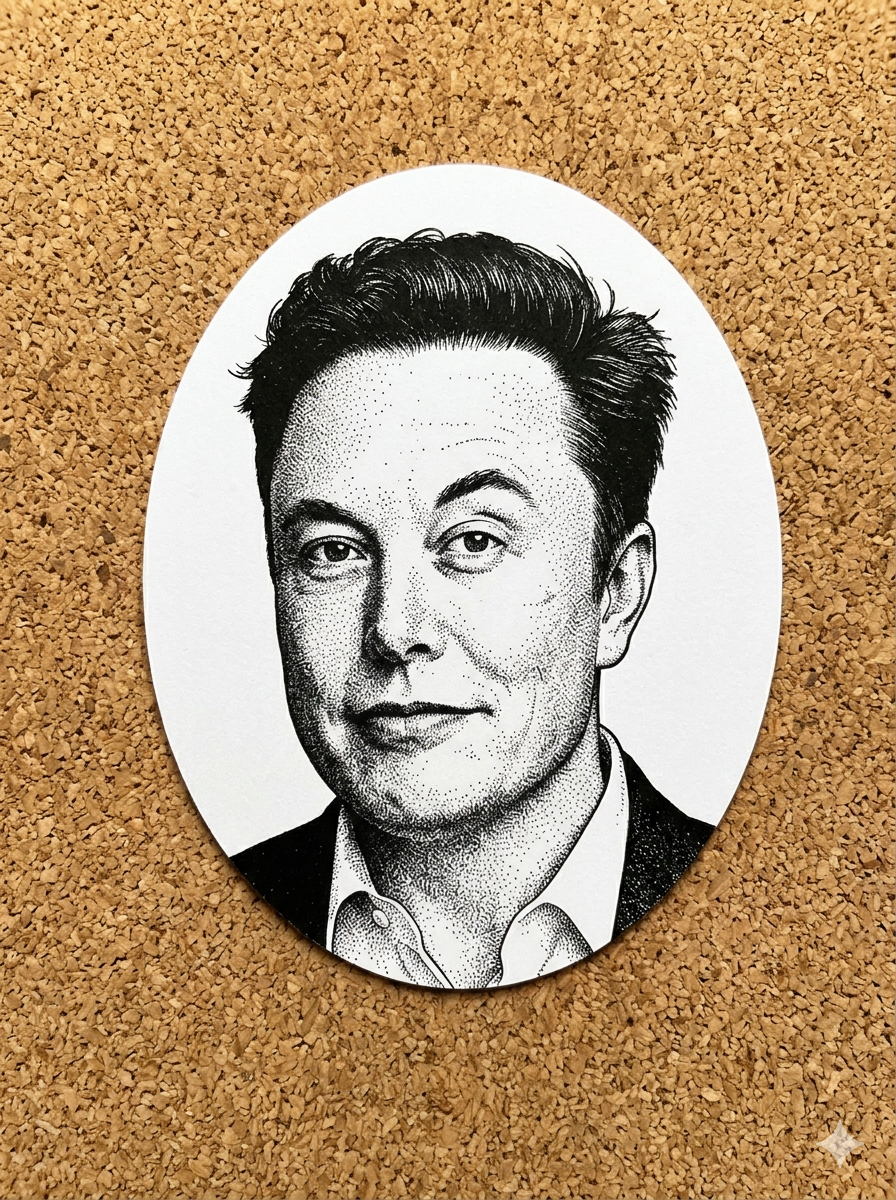 Illustration of Elon Musk