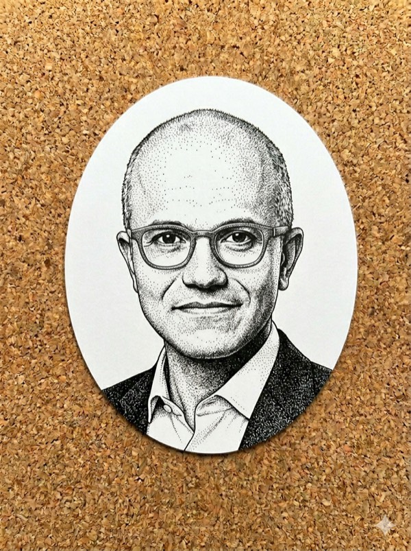 Illustration of Satya Nadella