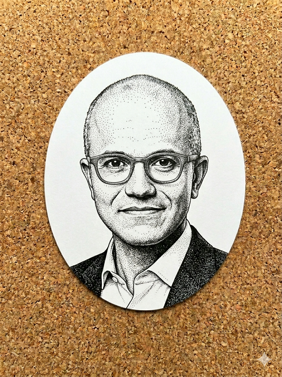 Illustration of Satya Nadella
