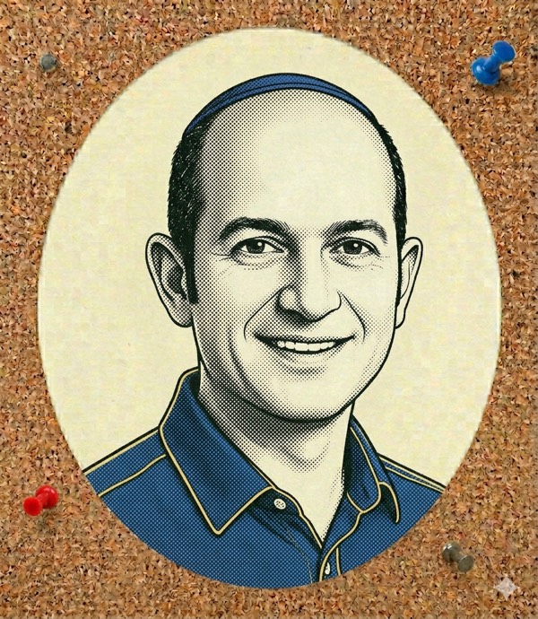 Noam Shazeer, who returned to Google for $2.7bn via Character.AI in August 2024 — illustrated stipple portrait.