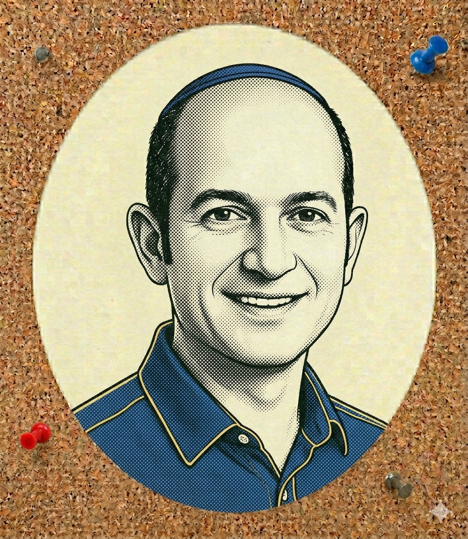 Noam Shazeer, who returned to Google for $2.7bn via Character.AI in August 2024 — illustrated stipple portrait.