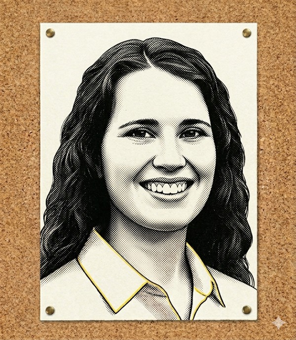 Illustration of Helen Toner — original halftone portrait by Compute!