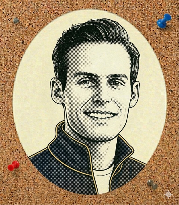Barret Zoph, who left Thinking Machines for OpenAI on 14 January 2026, the same day — illustrated stipple portrait. Holder of the Golden Boomerang № 2.01.